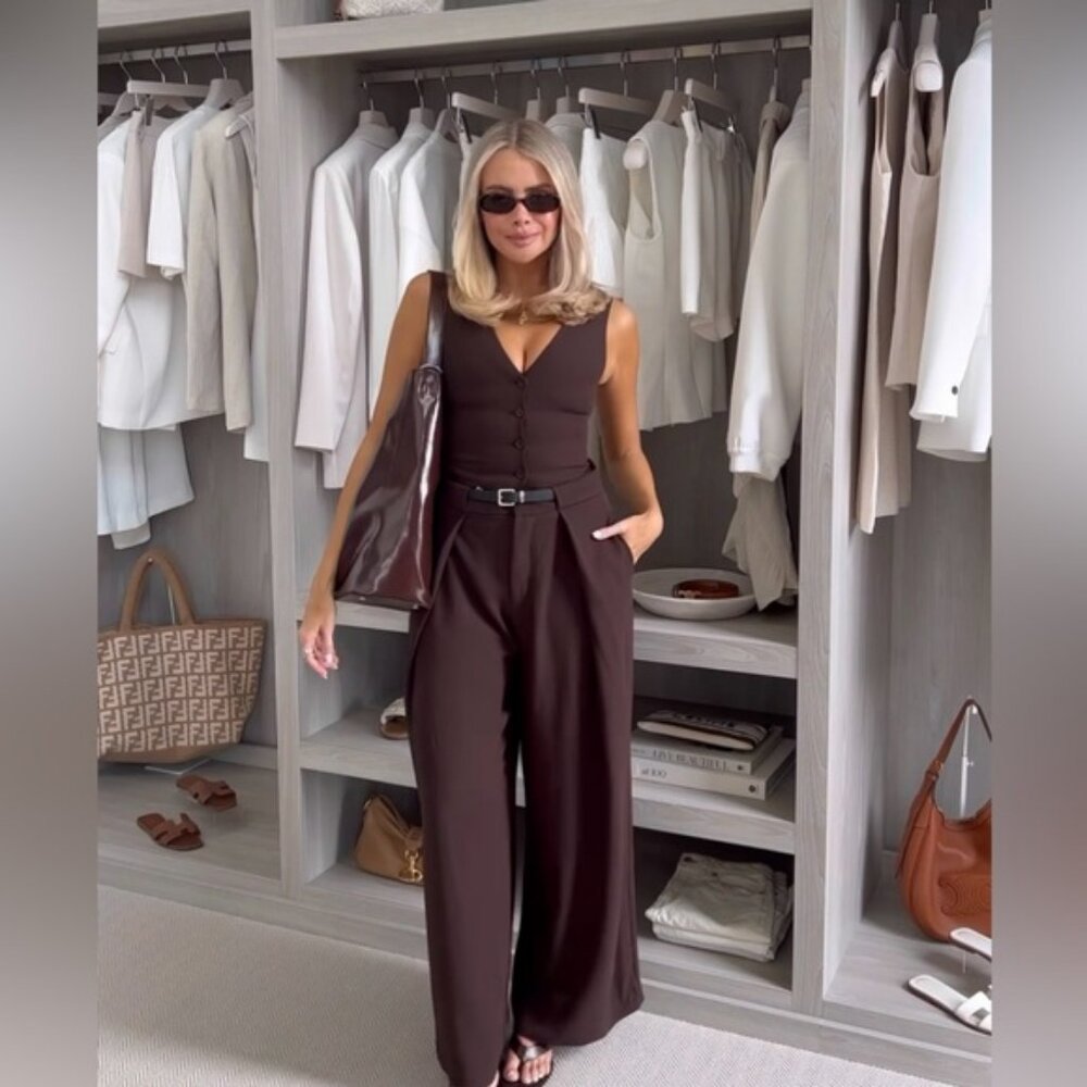 ZARA PLEATED PANTS WITH BELT